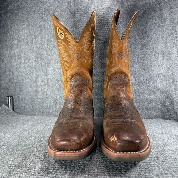 Ariat Heritage Roughstock Cowboy Boots Mens 12 EE Wide Brown Leather Western - Picture 3 of 13